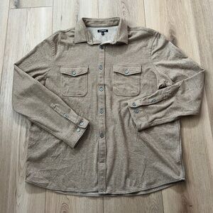 Express Tan Button-Up Shirt Jacket